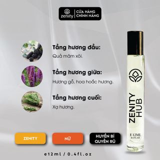Nước Hoa Zenity Tinh Dầu Hương HUB | Chai xit 12ml | Lưu hương 48h