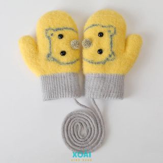 Găng tay Len Giữ Ấm Chống Gió Hình Chú Gấu Dễ Thương Cho Bé Từ 2 Đến 4 Tuổi-GT011