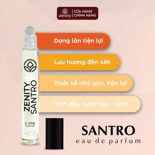 Nước Hoa Zenity Tinh Dầu Hương SANTRO | Chai xit 12ml | Lưu hương 48h