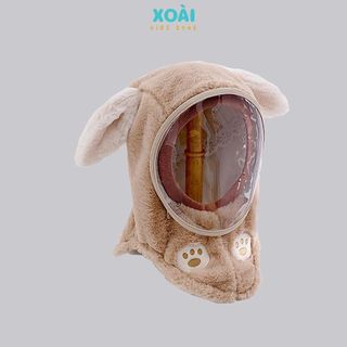 Mũ Lông Cừu Trùm Đầu Kèm Kính Chắn Gió, Chắn Bụi Siêu Ấm Cho Bé Trong Mùa Đông - MK001