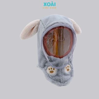 Mũ Lông Cừu Trùm Đầu Kèm Kính Chắn Gió, Chắn Bụi Siêu Ấm Cho Bé Trong Mùa Đông - MK001