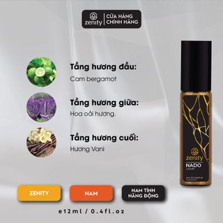 Nước Hoa Zenity Tinh Dầu Hương NADO | Chai lăn 12ml | Lưu hương 12h