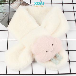 Khăn Quàng Cổ Lông Thỏ Mềm Mại Ấm Áp Đính Thú Bông Cho Bé - KQ002