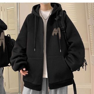 Áo khoác in chữ M WKECESLDBE chất nỉ bông dày mịn unisex nam nữ