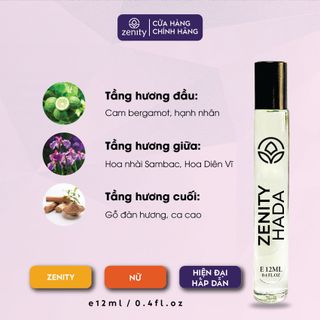 Nước Hoa Zenity Tinh Dầu Hương HADA | Chai xit 12ml | Lưu hương 48h