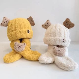 Mũ len kèm khăn quàng cổ chất mềm cho bé trai bé gái , phù hợp 6 tháng - 3 tuổi