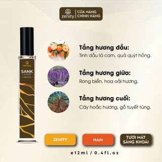 Nước Hoa Zenity Tinh Dầu Hương SANK | Chai Xịt 12ml | Lưu Hương 12h
