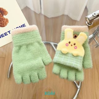 Hot 2024 - Găng Tay Hở Ngón Dễ Thương Hình Chú Thỏ Cho Bé 5 Đến 12 Tuổi Chất Liệu Len Dệt Kim Ấm Áp - GT016
