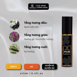 Nước Hoa Zenity Tinh Dầu Hương HUB | Chai lăn 12ml | Lưu hương 12h