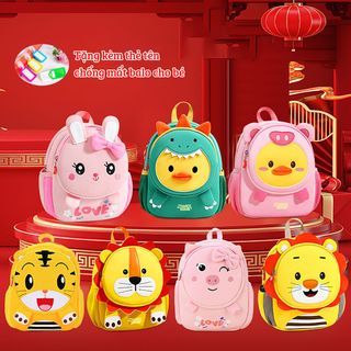 Balo Trẻ Em Hình Động Vật Đáng Yêu, Balo Mầm Non Siêu Nhẹ Cho Bé Mẫu Giáo Từ 2 Đến 5 Tuổi - BL037