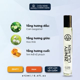 Nước Hoa Zenity Tinh Dầu Hương LILA MEN | Chai xit 12ml | Lưu hương 48h