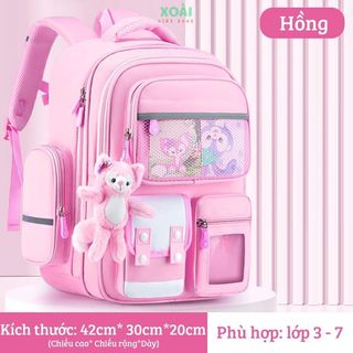 Balo Chống Gù Cho Bé Trai Gái Cao Cấp Từ Lớp 1 Đến Lớp 7 Nhiều Ngăn Rộng Rãi Thoải Mái - BL043