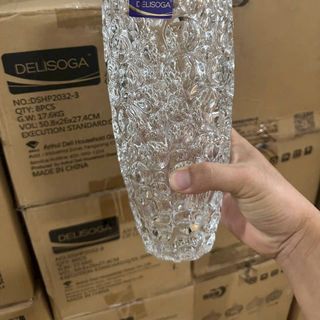 BÌNH CẮM HOA 25CM THỦY TINH DELISOGA BI TRÒN