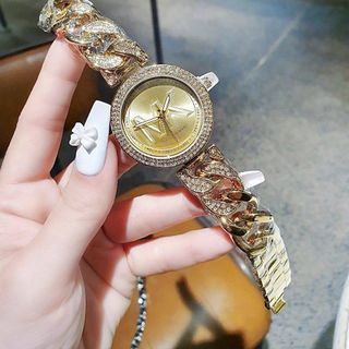 ĐỒNG HỒ NỮ THỜI TRANG M KORS MẶT TRÒN LOGO DÂY XÍCH 1