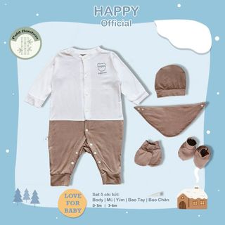 Bộ Happy Kids 5 chi tiết - Chất liệu Petit Bamboo