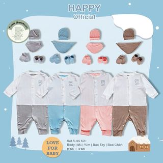 Bộ Happy Kids 5 chi tiết - Chất liệu Petit Bamboo
