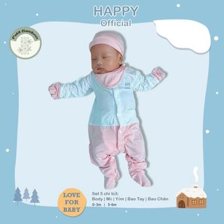 Bộ Happy Kids 5 chi tiết - Chất liệu Petit Bamboo