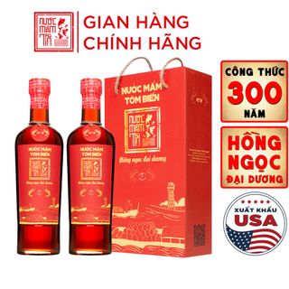 [Tặng 1 Kiết Thành] HỘP 02 Chai Nước Mắm Tôm Biển độ đạm 45N tự nhiên Nước Mắm Tĩn 500ml/chai Hồng Ngọc Đại Dương