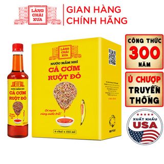 1 CHAI NƯỚC MẮM NHỈ CÁ CƠM RUỘT ĐỎ 525ML - LÀNG CHÀI XƯA