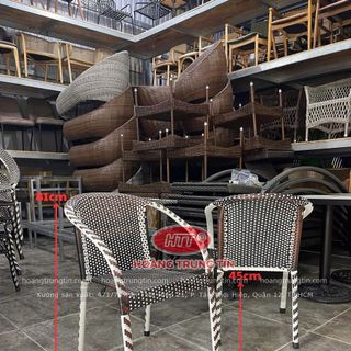 Ghế nhựa cafe giá rẻ ghế nhật mây nhựa trắng đồng