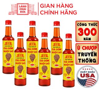 [Tặng 1 nước tương 125ml] THÙNG 6 CHAI NƯỚC MẮM NHỈ CÁ CƠM RUỘT ĐỎ 525ML - LÀNG CHÀI XƯA giá sỉ