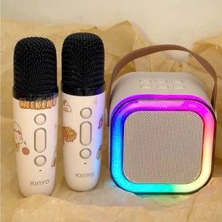 LOA BLUETOOTH KARAOKE NEWRIXING KÈM 2 MIC