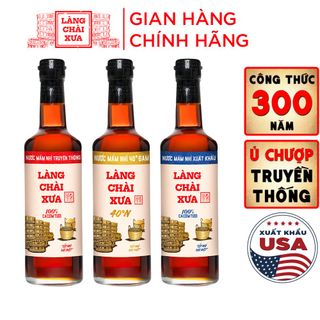 [COMBO 3 CHAI - 3 VỊ] NƯỚC MẮM NHỈ NHÃN XANH XUẤT KHẨU, NHÃN ĐỎ ĐẬM ĐÀ, NHÃN VÀNG SÁNH ĐẶC 500ML/CHAI THỦY TINH - LÀNG CHÀI XƯA