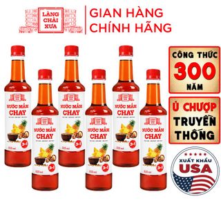 [Tặng 1 nước tương 125ml] THÙNG 6 CHAI NƯỚC MẮM CHAY 3 TRONG 1 525ML - LÀNG CHÀI XƯA