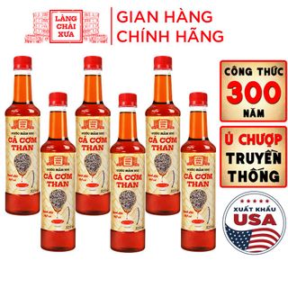 [Tặng 1 nước tương 125ml] THÙNG 6 CHAI NƯỚC MẮM NHỈ CÁ CƠM THAN 525ML - LÀNG CHÀI XƯA giá sỉ