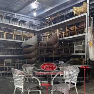 Ghế mây nhựa cafe giá rẻ ghế bông văn mắc cáo trắng đồng