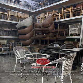 Ghế mây nhựa cafe giá rẻ ghế bông văn mắc cáo trắng đồng