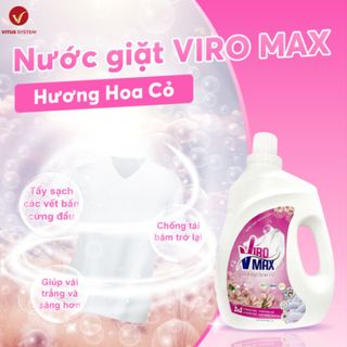 Nước giặt VIRO MAX - Hương Hoa Cỏ - Màu Hồng - 3L