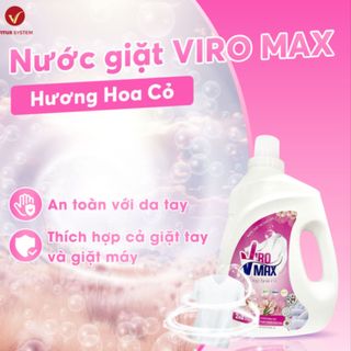 Nước giặt VIRO MAX - Hương Hoa Cỏ - Màu Hồng - 3L