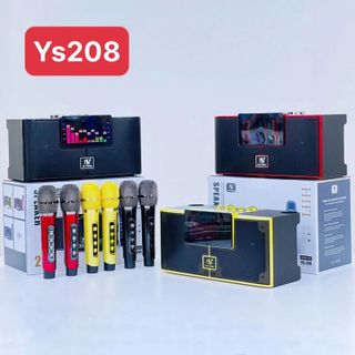Loa Di Động Karaoke 2 Micro Hát Karaoke YS208 Bass Trầm Cực Chuẩn Công Suất 35W