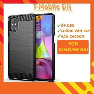￼Ốp lưng Samsung M51 𝐅𝐑𝐄𝐄 𝐒𝐇𝐈𝐏 Ốp Cacbon phay xước chống sốc chống vân tay cho Samsung M51