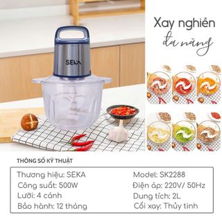 MÁY XAY THỊT ĐA NĂNG CỐI THỦY TINH SEKA SK- 2288