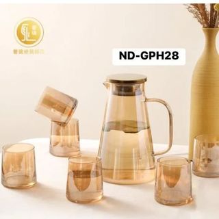 BỘ BÌNH THỦY TINH KÈM 6 LY DELI GPH28 CAO CẤP