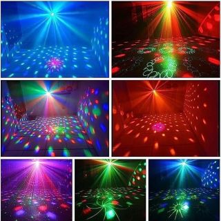 [Phiên Bản PRO 2024] Đèn laser 3in1 có led chớp cảm biến theo nhạc - Đèn laser party light 64 hiệu ứng + led xoay 7 màu