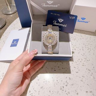 ĐỒNG HỒ NỮ CHÍNH HÃNG FUNMEI MẶT HOA VÀNG FULL ĐÁ PHA LÊ ĐI KÈM TEM KÍCH HOẠT ĐIỆN TỬ BẢO HÀNH CHÍNH HÃNG 2