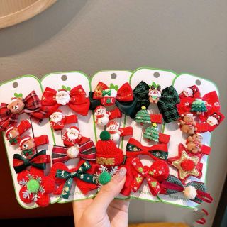 Bộ Kẹp Tóc Nơ Hoạt Hình Giáng Sinh