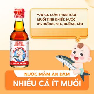 [1 chai] Nước mắm Cá Cơm Than Làng Chài Xưa cho bé ăn dặm từ 6 Tháng Tuổi, an toàn, nhiều cá ít muối chứa nhiều vitamin 60ml/chai