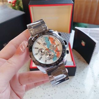 ĐỒNG HỒ NAM TRUNG CẤP TAG HEU DÂY THÉP MẶT CHONOGRAP 5