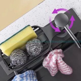 Bộ vòi bơm hút nước rửa bát kèm kệ gắn bồn rửa bát tự bơm hút dầu với ống dẫn silicon dài 1,2m