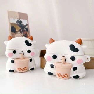 Vỏ thú 3D tai nghe Airpod - hình bò sữa