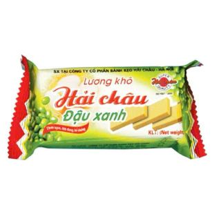 Lương khô Hải Châu 65gr/gói/2 thanh, vị ĐẬU XANH, thơm béo, nhiều dinh dưỡng Combo 10 gói