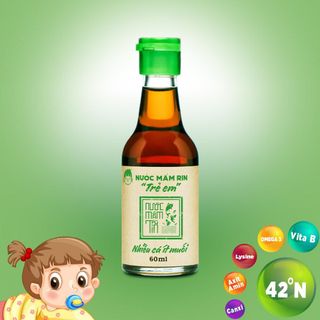 [1 chai] Nước mắm Tĩn trẻ em cho bé ăn dặm độ đạm 42N 60ML nhiều cá ít muối