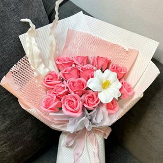 Bó Hoa Hồng Sáp Thơm Mix TRắng Đẹp Long Lanh