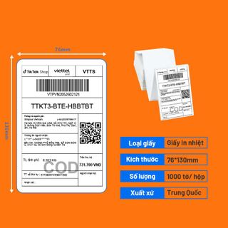 Giấy In Nhiệt Decal A6 - 100x150mm - Tệp 500 Tem In Bill Shopee TMĐT Cuộn A6 A7 Tem Trà Sữa Có Lớp Keo
