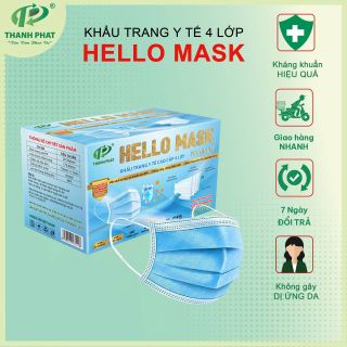 Khẩu Trang Y Tế 4 Lớp Hello Mask (55 cái/hộp) - Y Tế Thành Phát giá sỉ