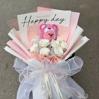 Bó Hoa Hồng Kèm gấu Xinh Xắn